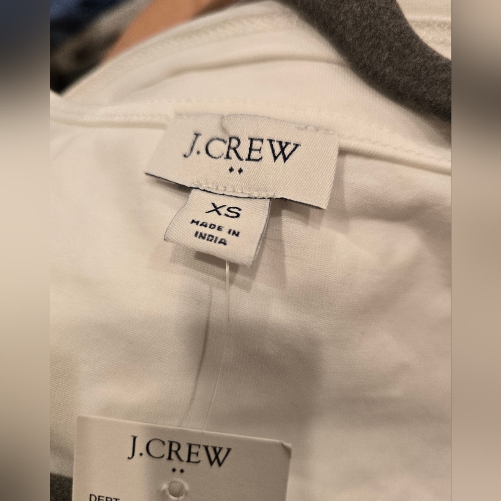 NWT J.Crew Cap-sleeve stretch cotton-blend squareneck tank top white xs $45 - Picture 7 of 10